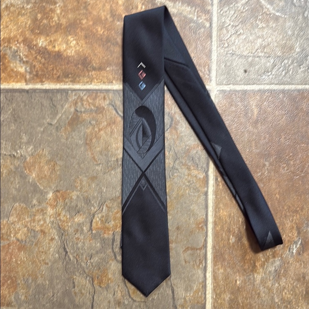 Bugle Boy Black Tie with Geometric Design
